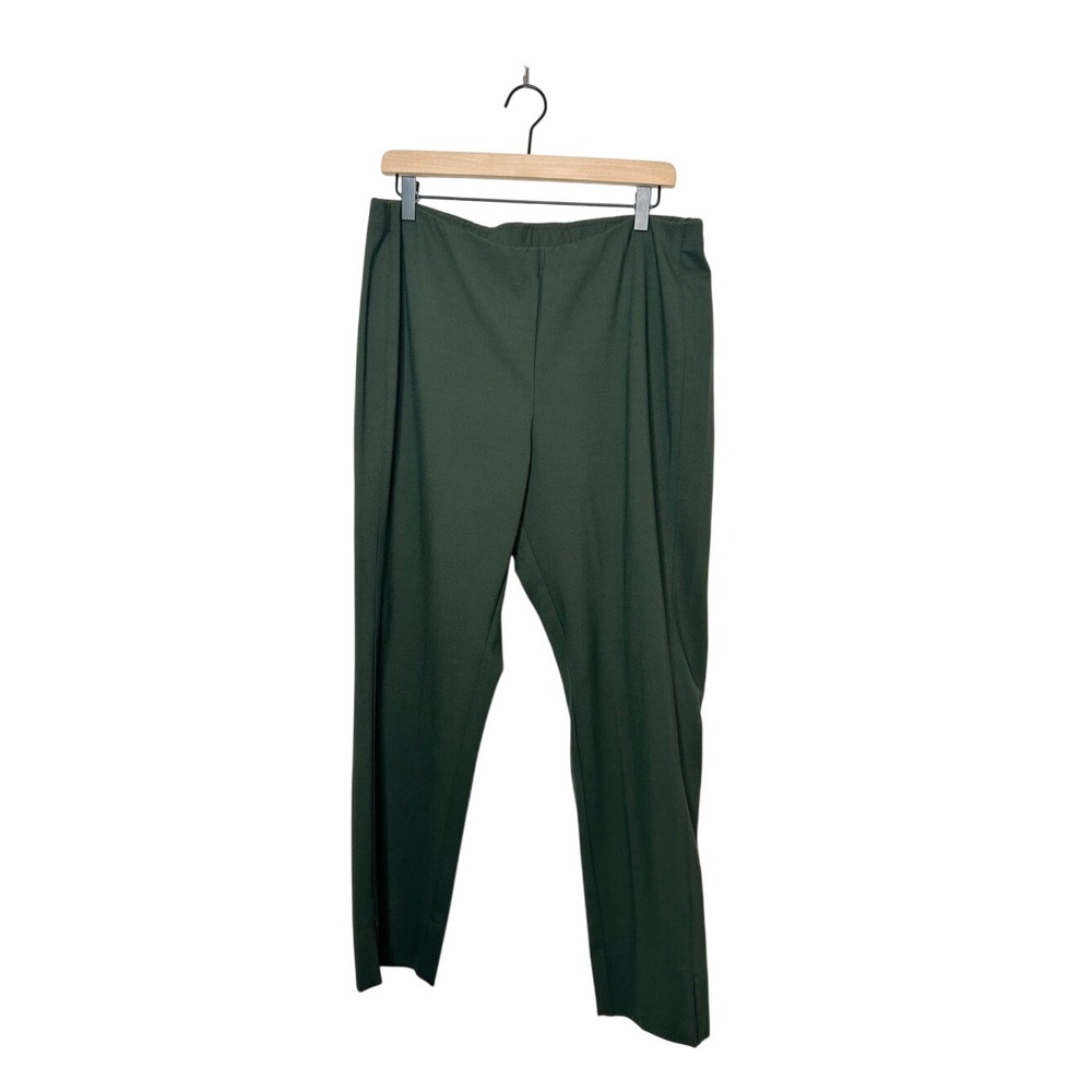 J. Jill Womens Ponte Slim Leg Neutral Green Straight Leg Knit Pants Petite L